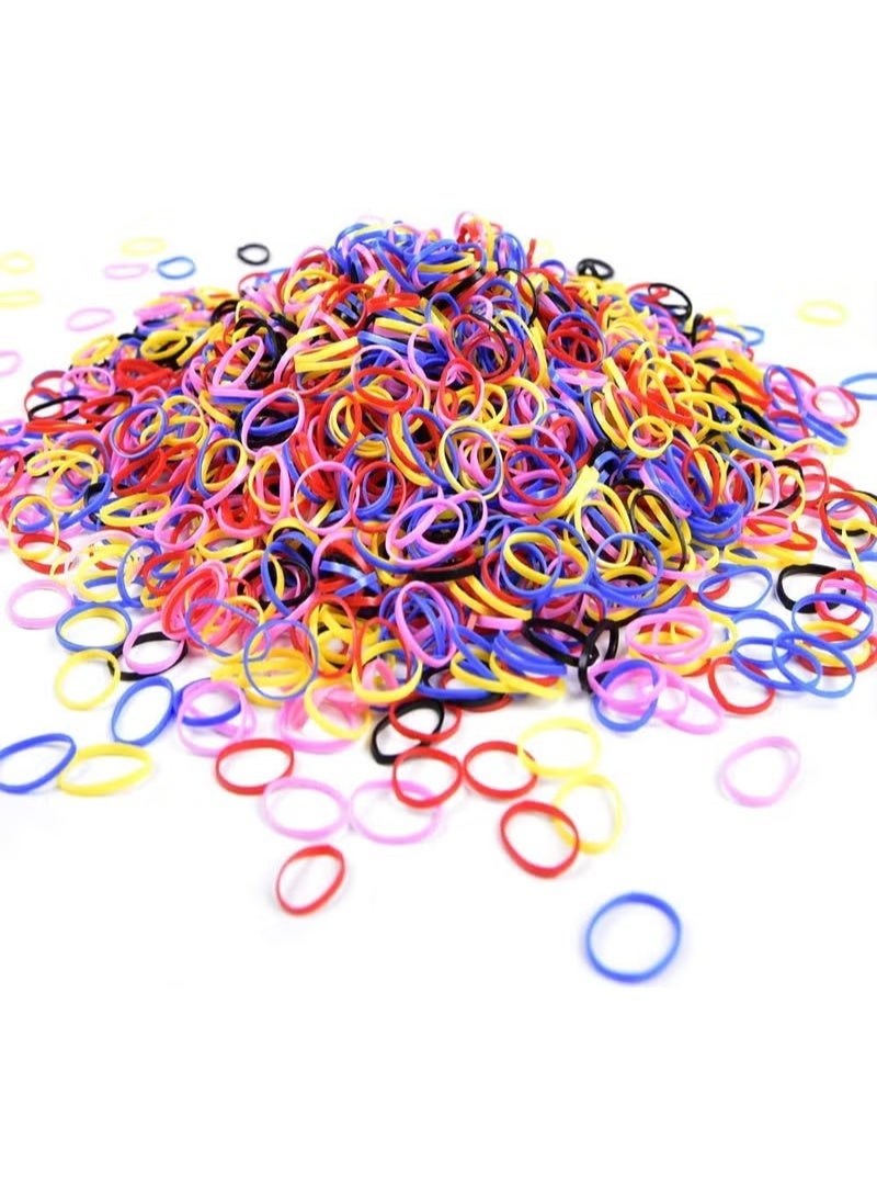 Star Beja  1000 PCS Mini Multi-Colored Rubber Hair Bands for Kids | Small Elastic Hair Bands for Braids, Ponytails & Updos | Gentle No-Damage Hair Ties for Fine, Thin, Short & Curly Hair | Fun Hair Accessories for School, Parties & Daily Styling - Image 1